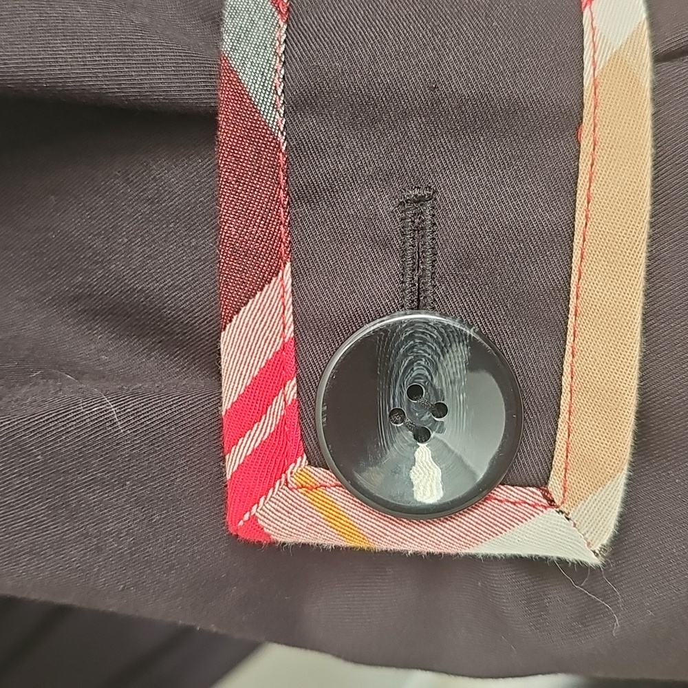 Bandolino Black Trench Coat with Red Trim - Picture 10 of 12
